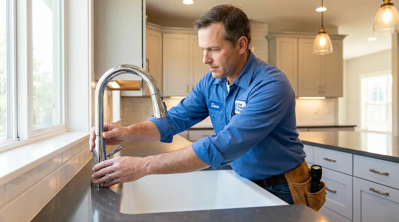 Kitchen faucet installation by Johns Plumbing LLC in Lockney